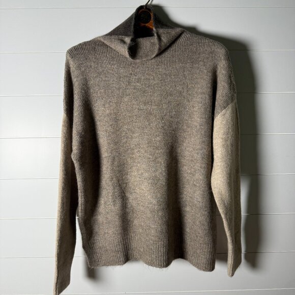 Karen Kane Sweater Brown Tan Cowl Neck Size Large Cozy & Warm - Picture 1 of 5